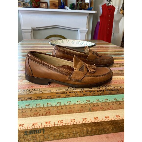 Footjoy Classics Men Loafer Sz 11 C Brown Leather Tassels Vintage Dress Shoe - Picture 4 of 13